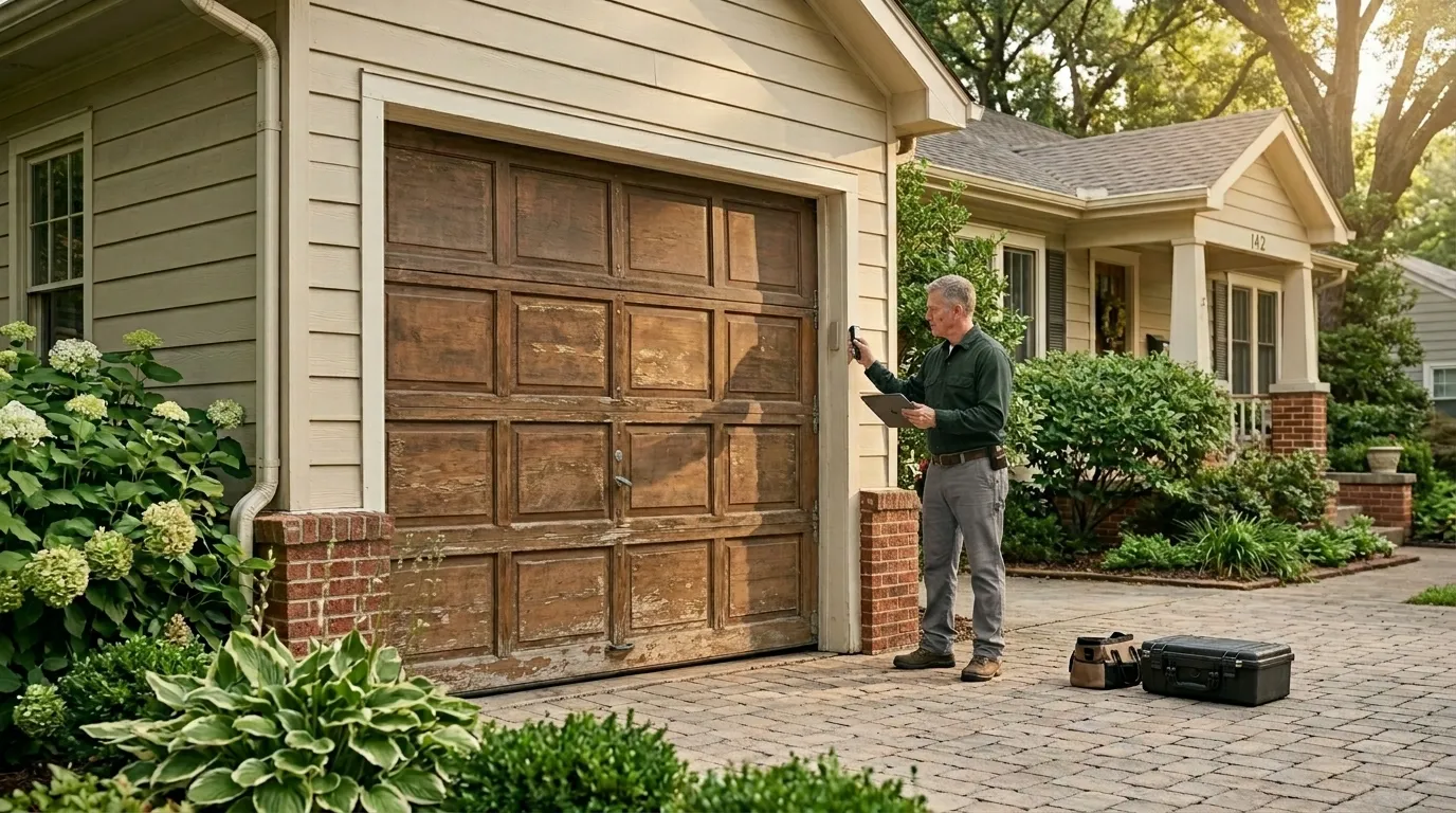 Garage door detail illustrating what actually happens during an allen service call