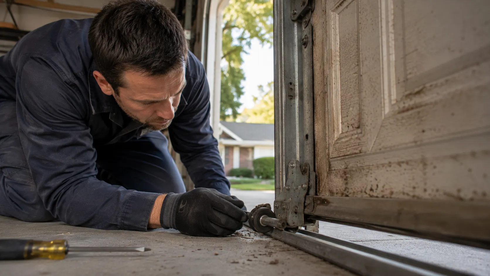 Garage door detail illustrating is your allen garage door worth fixing, or time for new